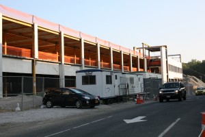 A $17 million hotel will be built above this gutted former chemical research building at Rivertowns Square in Dobbs Ferry. 