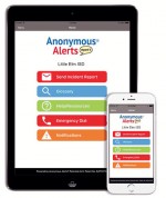 The Anonymous Alerts app interface