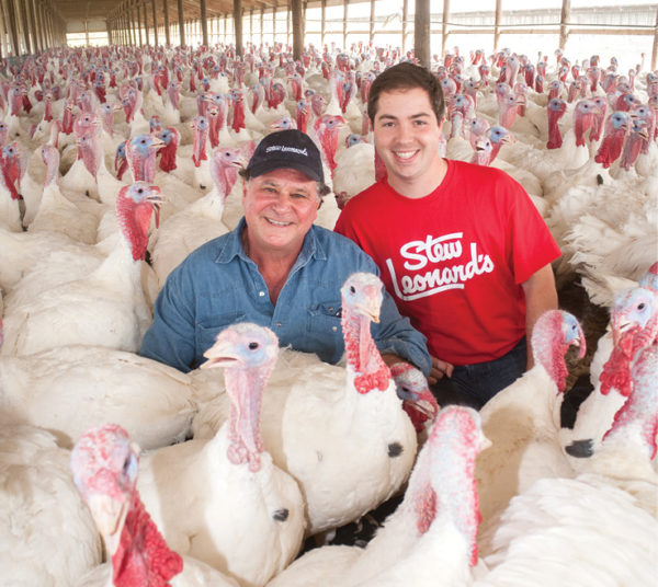 Stew Leonard Jr. with nephew Jake Tavello, the first member of the third generation of Leonard”™s to join the business, at Jaindl Turkey Farms in Orefield, Pa. (Photo courtesy of Stew Leonard's) 