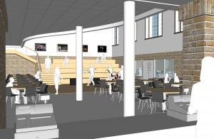 This proposed learning commons at Scarsdale High School would also include an innovation lab, which allows for tech-heavy group learning.