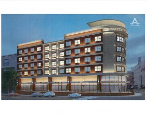 A preliminary rendering of G&S Investors”™ mixed-use development in downtown Port Chester. 