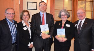 From left, Marty Dlugatz, Linda Dlugatz, Seth Siegel, Marsha and Morris Sobel. Photo courtesy of Gail Conklin.