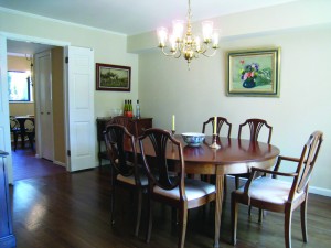 Susan Atwell staged a client”™s dining room in Rye with a fresh coat of paint, taking away clutter and swapping out art. (AFTER).