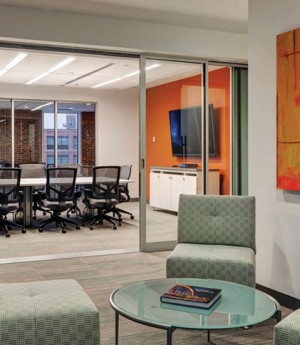 The interior of 700 Canal Street was designed to meet the style of open floor plans and collaborative work spaces that have become popular in west coast offices.