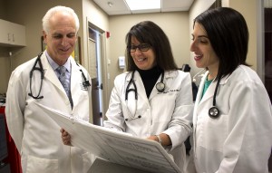 From left, Clinical Associate Professor Harry Pomeranz; Teresa Thetford, physician assistant program chairwoman;Â and Ariana Balayan, associate director of graduate admissions. Photo by Tracy Deer-Mirek