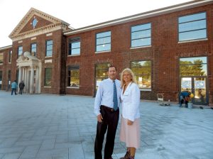 Guy Leibler and Wilson Kimball stand in front of the Boyce Thompson Center in Yonkers.