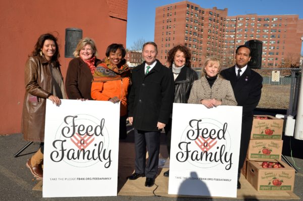Cindy Carrasquilla of Stop & Shop; Ellen Lynch, president and CEO of the Food Bank for Westchester; state Sen. Andrea Stewart-Cousins; County Executive Robert P. Astorino; Tarrytown Board of Trustee Members Karen Brown and Becky McGovern; and Capt. Giovanny Guerrero, Corps Officer, Salvation Army in Tarrytown launch.