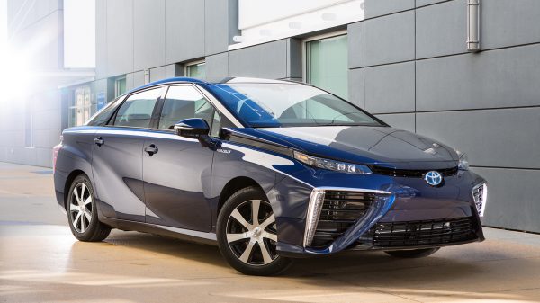 The Toyota Mirai, the award-winning hydrogran fuel cell powered car. (Photo courtesy Toyota)