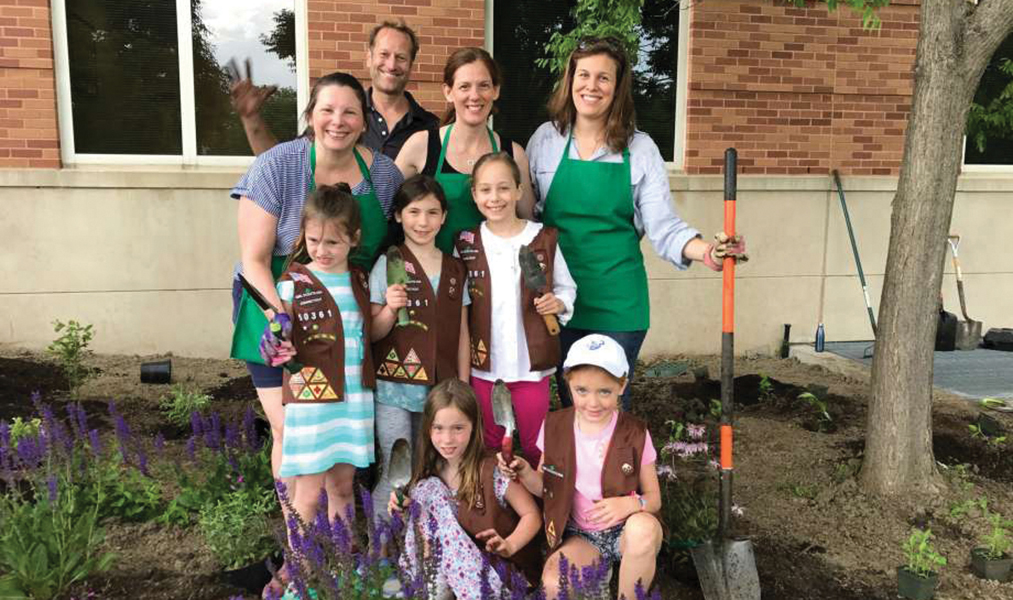 Greenwich brownies donate butterfly garden
