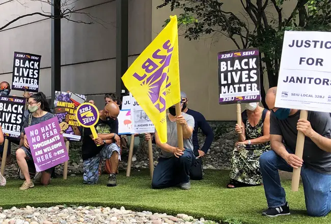 Black Lives matter New Rochelle 32BJ SEIU rally