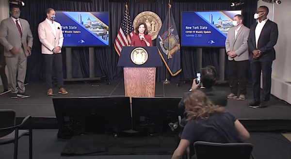 Gov. Hochul's news briefing on Sept. 23, 2021.