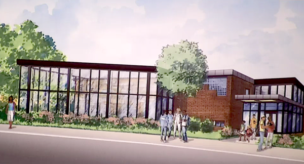 Rendering of the Main Street side of the planned Boys & Girls Club in Peekskill.