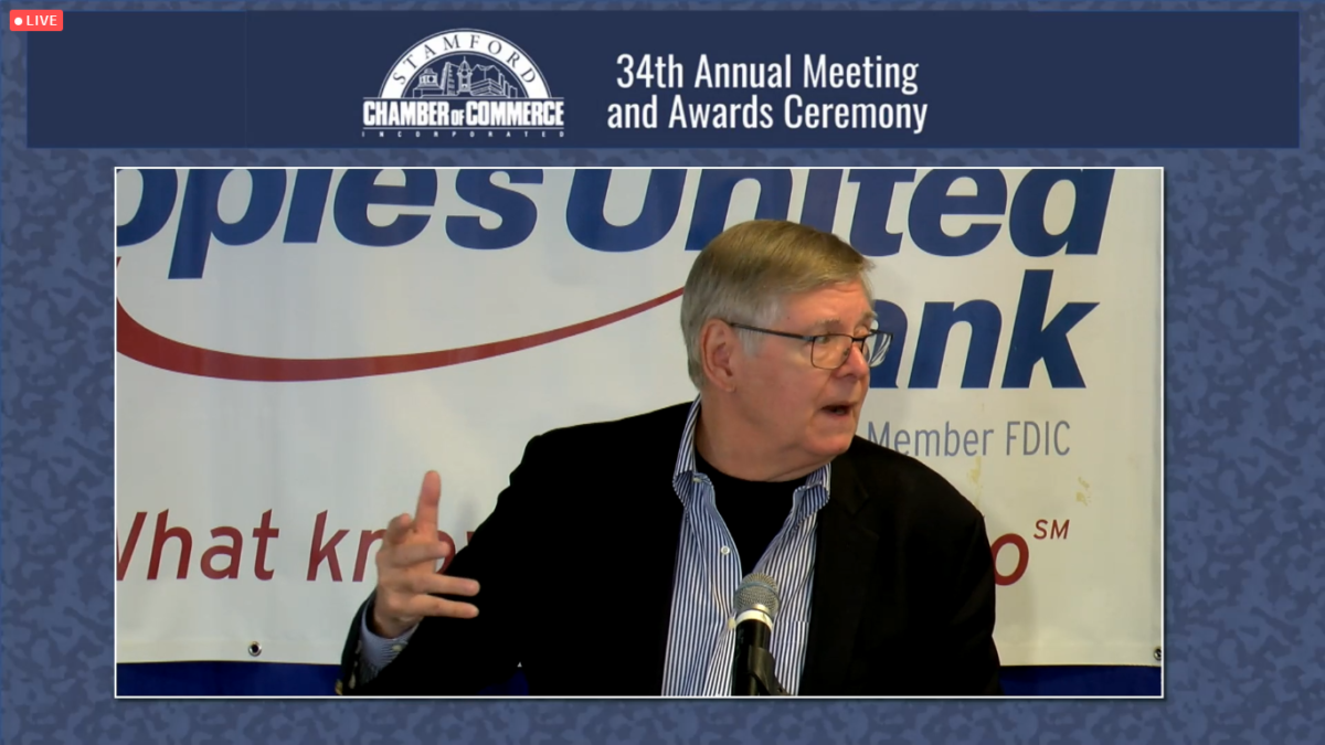 Stamford Chamber’s annual meeting features upbeat forecast from Lamont, victory lap by Martin