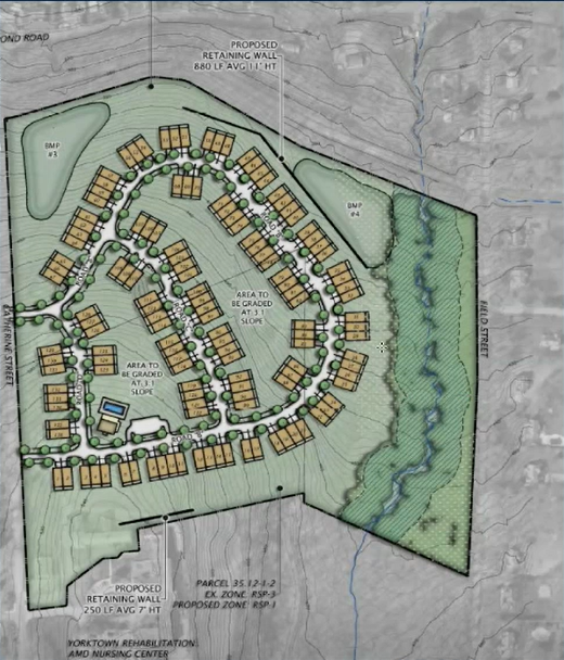 Layout of Toll Brothers' proposed development for Yorktown.