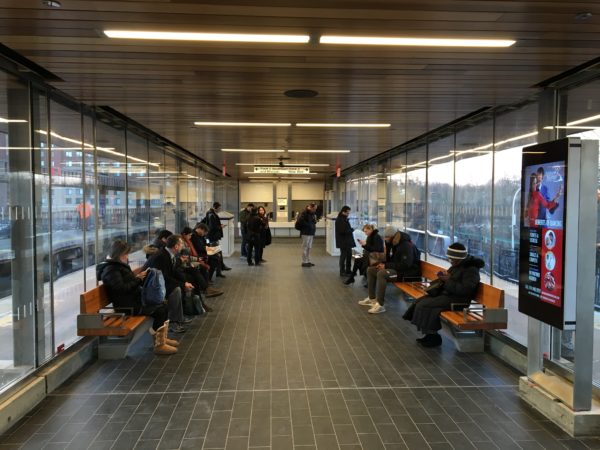 White Plains train station ticket and waiting area.