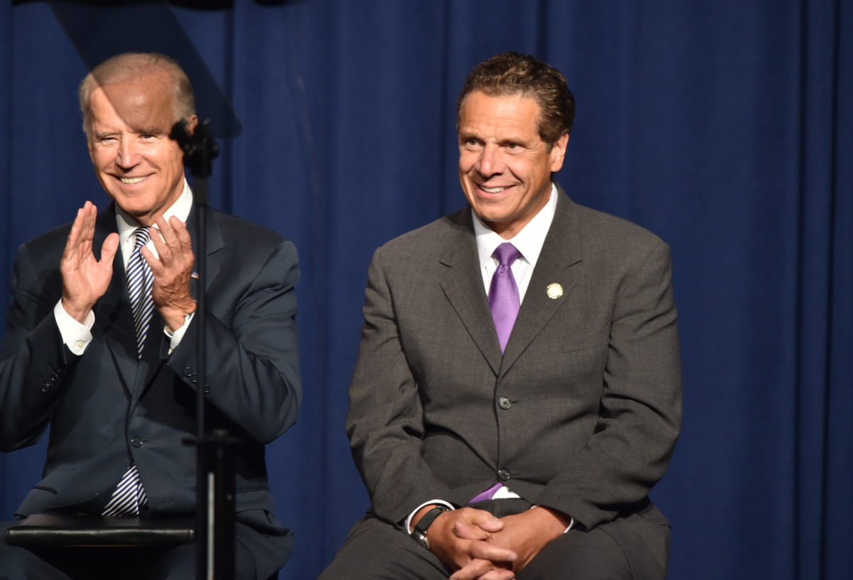 Biden and Cuomo at Javits Center in 2015.