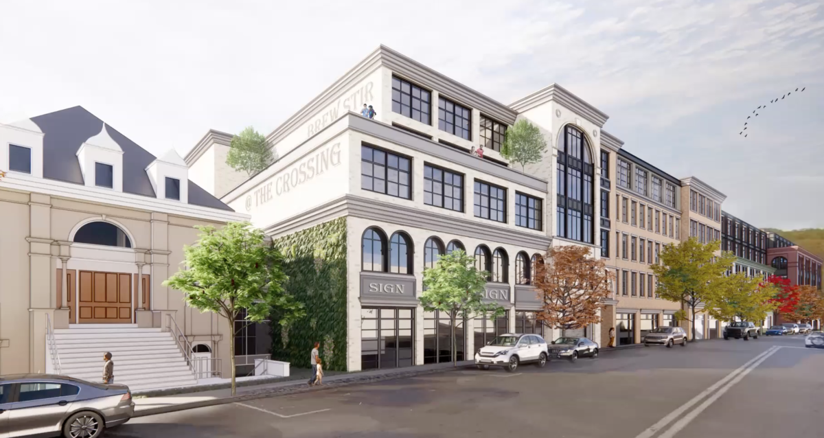 Brewster Crossings rendering looking west on Main Street.