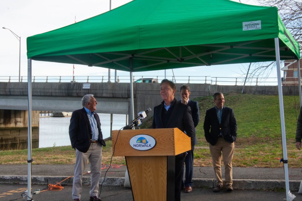 Lamont, in Norwalk, talks up federal infrastructure funding to combat climate change