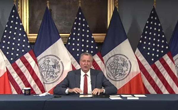 New York City Mayor Bill de Blasio.