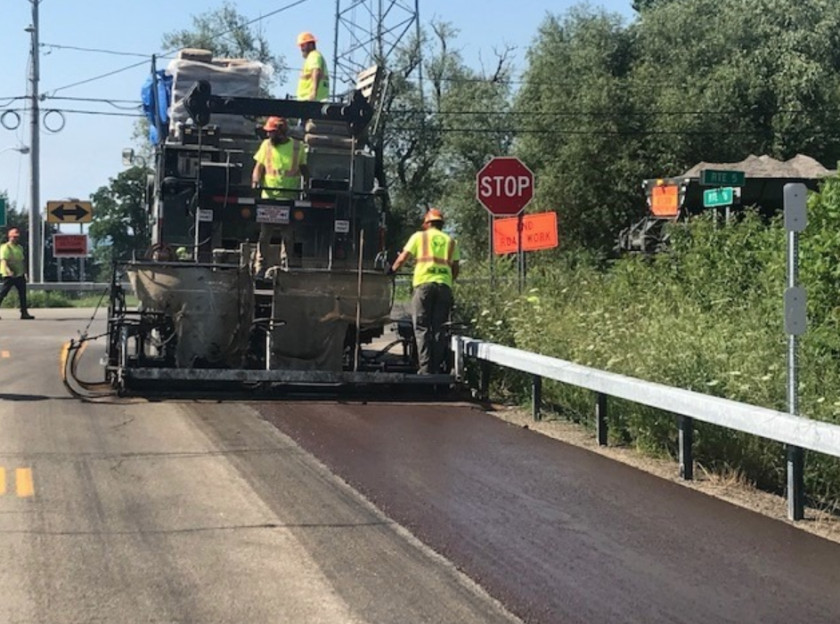 Repaving a local road. NYS Department of Transportation photo.