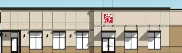 Chick-fil-A proposed for Yonkers, front elevation rendering.