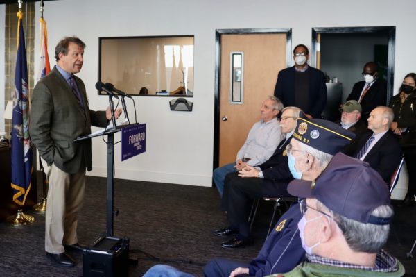 George Latimer speaking at VSA office opening.