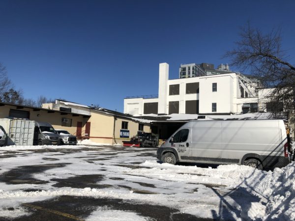 Parking lot and part of existing building at 39 Westmoreland Ave. Photo by Peter Katz.