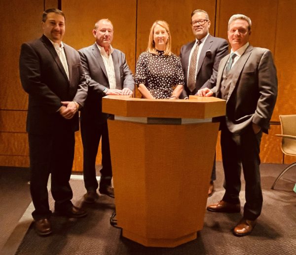 From left: BOMA President Scott Tangredi; Guy Leibler; Betsy Buckley; Al Gutierrez; and Mark Stagg.