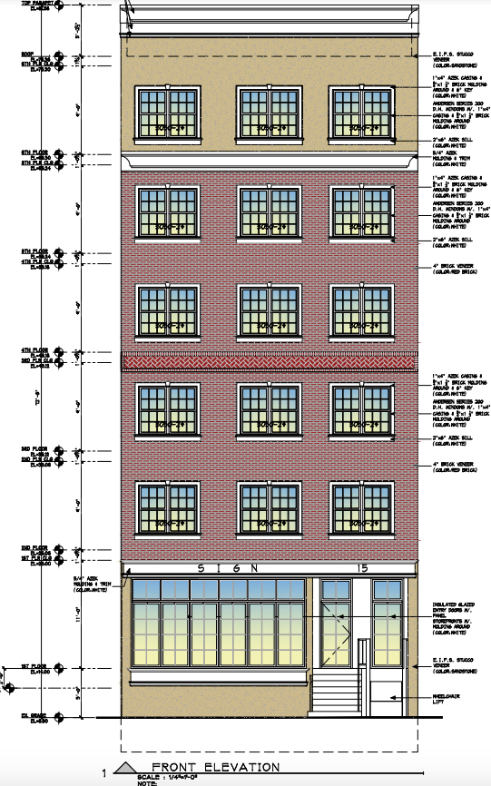 Front elevation of 15 N. Main St. submitted to Port Chester.