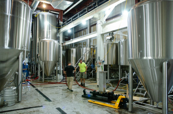 Sloop Brewing - some of the brewing equipment.