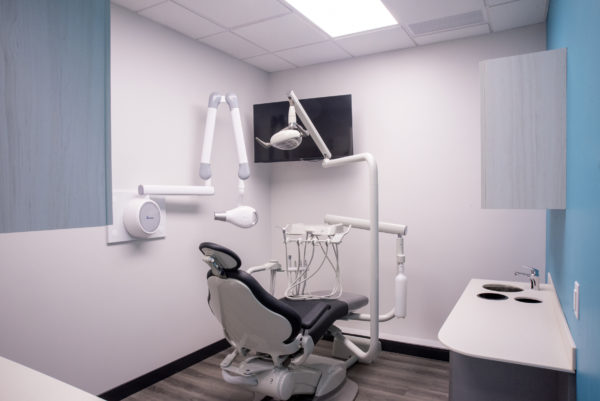 A treatment room at ProHEALTH Dental Yorktown.