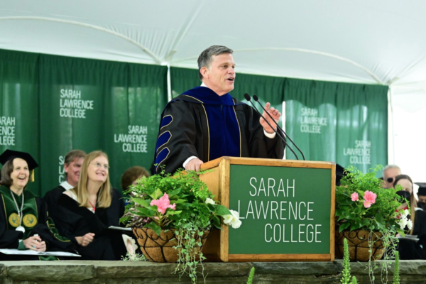 Douglas Brinkley speaking at Sarah Lawrence graduation