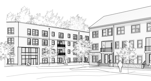 Drawing of a section of the proposed Golden Hill development.