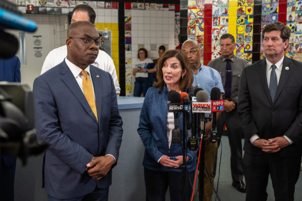 Hochul and local officials after Buffalo mass shooting.