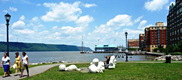 Part of the Yonkers waterfront along Hudson River.