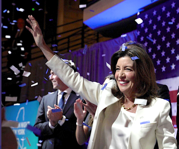 Gov. Hochul celebrates primary victory at Tribeca Rooftop in New York City.