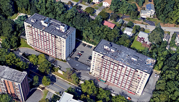 DeRosa's Stepping Stones buildings on Lake St. in White Plains. Satellite photo via Google Maps.