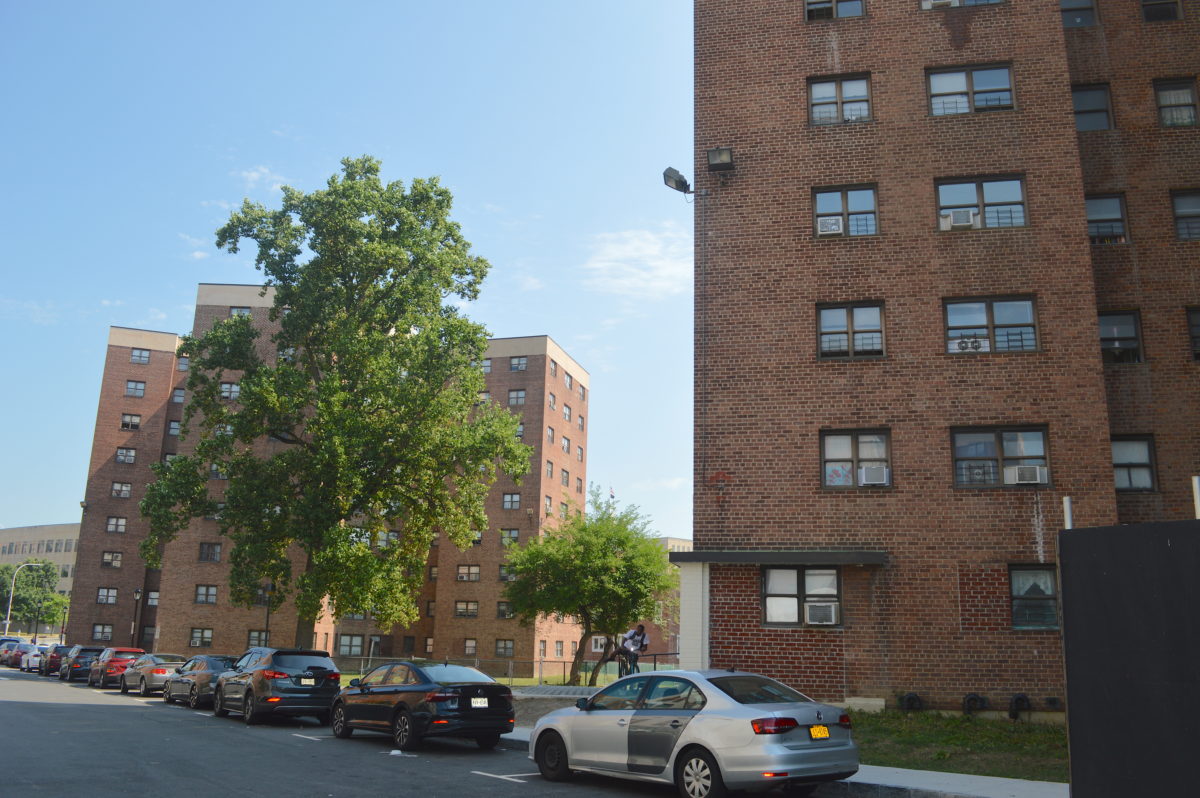 Two of the older Winbrook buildings due to be demolished to make way for new structures. Photo by Peter Katz.