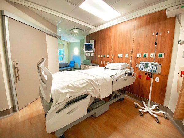 One of the patient areas at White Plains Hospital's new ICU.