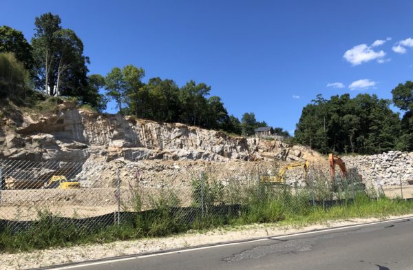 Work is underway to build a Brightview Senior Living facility a the site of a former quarry on Lake Street in Harrison. Photo by Peter Katz.