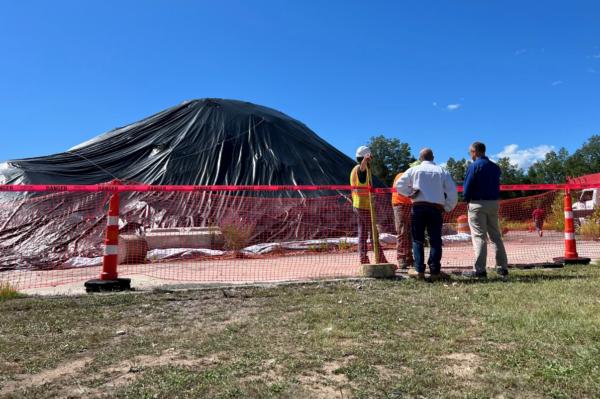 One of the asbestos-containing debris piles at iPark 87.