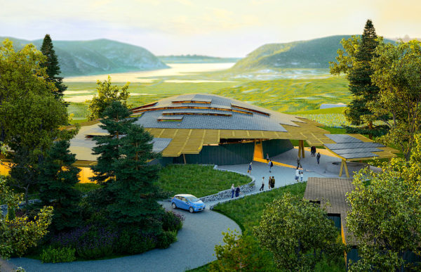 Rendering of the new design for the Hudson Valley Shakespeare Festival's proposed theater.