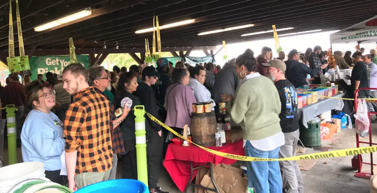 Part of the crowd at the Pickle Festival. Westfair Communications