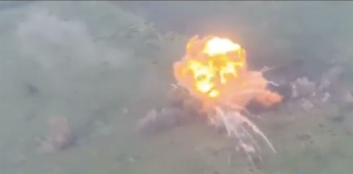 Russia claims to have remotely detonated tank laden with explosives; video