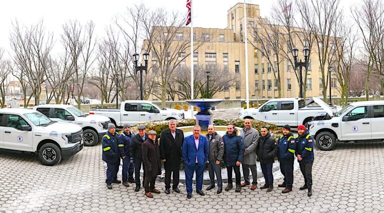 Spano joins Yonkers DPW personnel to unveil new electric vehicles at