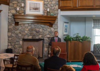 Greenwich First Selectman Fred Camillo gives fireside chat at waterside