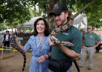 Hochul meets a snake