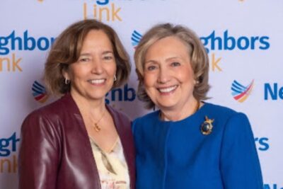 Carola Otero Bracco, left, and Hillary Rodham Clinton.