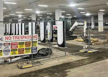 Stamford Town Center adds 24 Tesla Superchargers in parking garage