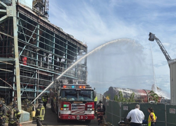 Fire department puts out ‘structure fire’ at former Bridgeport power plant site